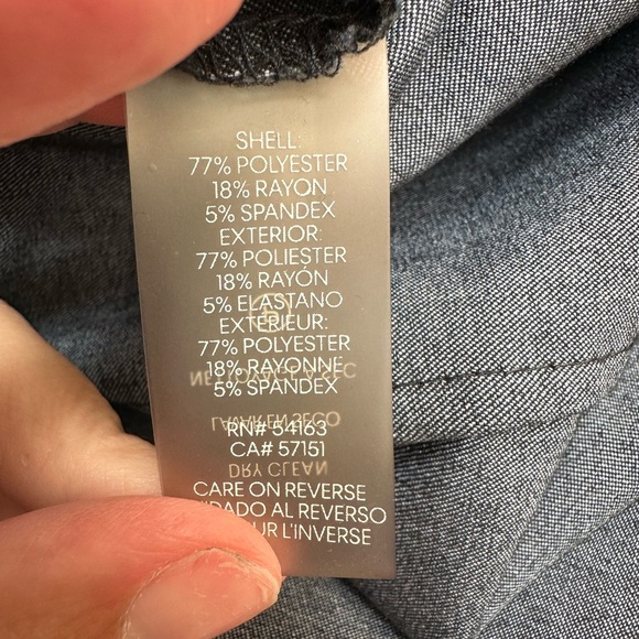 Calvin Klein Denim Flutter Sleeve Jumpsuit Navy Women’s Plus Size 18W Wide Leg - Picture 15 of 16